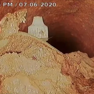Sewer scope - trash making a dam