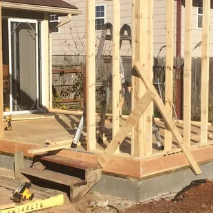 Framing begins on the room addition in Garden Plain, Ks.