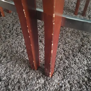 There are deep scratches in all my end tables and kitchen chairs.