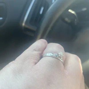 Love story 14k white gold ring.