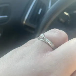 Love story 14k white gold ring.