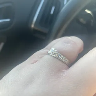 Love story 14k white gold ring.