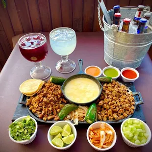 a tray of food