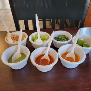 Accouterment comes with tacos.