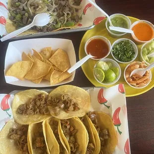 Tripa and Alambre tacos