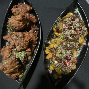two plates of food