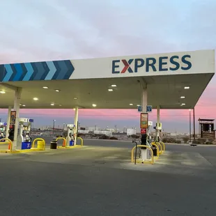 an empty gas station