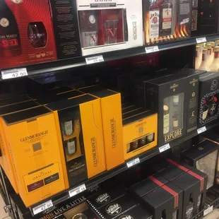 a variety of liquors