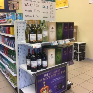 a display of wine