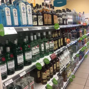 a variety of liquors