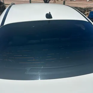 damage done to the defrost element in the glass