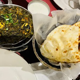 Palak Paneer and Naan
