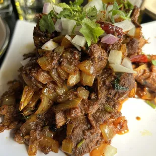 Mutton Sukka with Chapathi