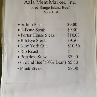 Meat prices. Tri tip was about $9 lb.