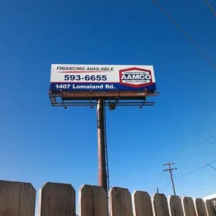 The billboard for Aamco