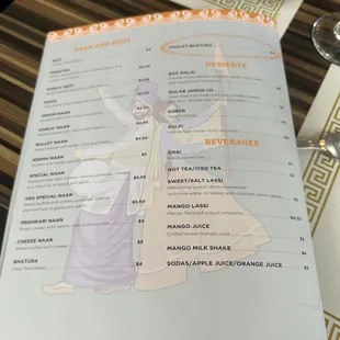 the menu