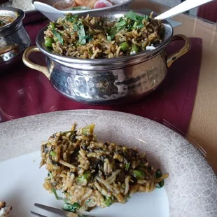 Saag biryani