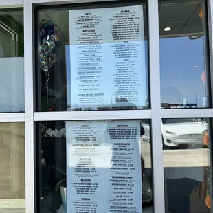 Menu on the wall (as well)