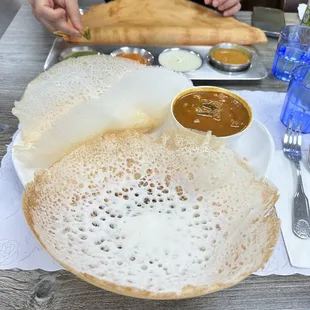 AAPPAM WITH FISH CURRY Masala dosa Filter coffee