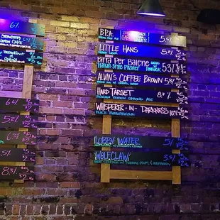The beer selection wall