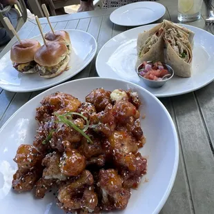 Cauliflower. Quesadilla. Beef sliders.