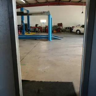 View of the shop from inside the lobby