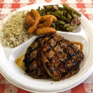 Grilled boneless bbq pork chops