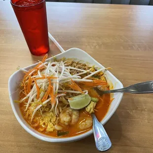 Pad Thai Curry medium plus with shrimp