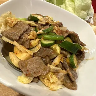 Beef salad like a lettuce wrap very tasty