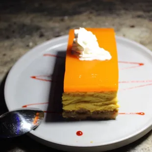 a piece of cake on a plate