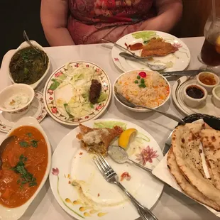 a table full of food