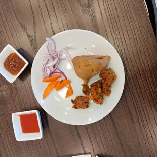 Samosas and pakoras