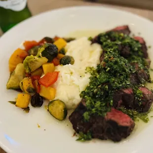 Steak with chimichurri sauce