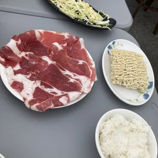 Extra rice, lamb and Instant Noodle a la Carte