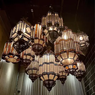 Gorgeous lanterns at the lobby of Aba restaurant Chicago, IL.