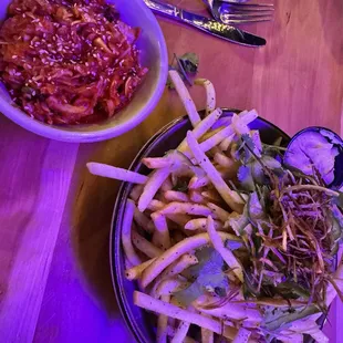 Asian Fries and  Kimchi Slaw