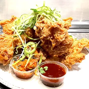 Shatteringly crisp fried chicken