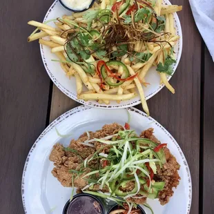 Asian fries ($5) and Korean fried chicken ($13)
