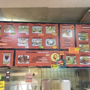 Main Menu. Seating area with salsa bottles adjacent