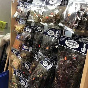 a display of mexican food