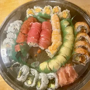 Varied sushi offerings from Abishari