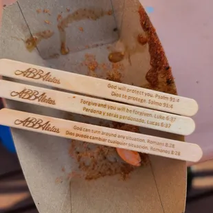 Super cute Bible scriptures on popsicle sticks!
