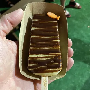 Pineapple with Hershey&apos;s syrup...with the trademark fish too.