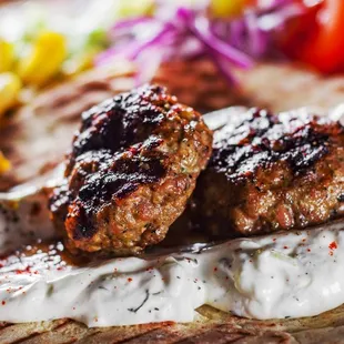 BBQ Garlicky Ground Beef Sheesh Kebob. Gluten Free.