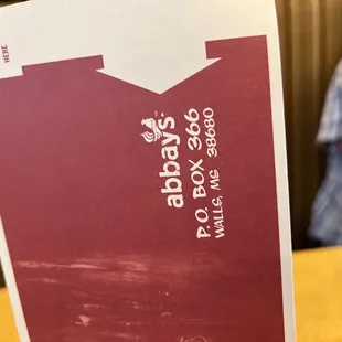 a close up of a menu
