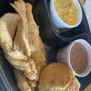Fried fish.  It was bad that day. Soft and squishy.  Yuk