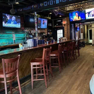 the bar and televisions