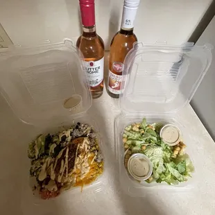 My to go Salmon Bowl &amp; Caesar Salad! Yummy!!!