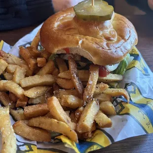 Build Your Own Burger with fries.