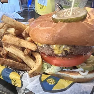 Burger made to my selections with lots of messy toppings! So good